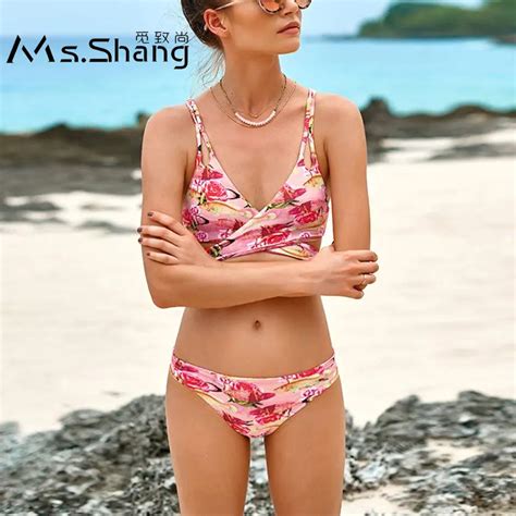 Ms Shang Sexy Bikini Set Padded Bikinis Women Swimwear Print Swimsuit