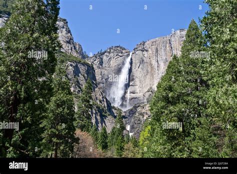 Landscape Of Yosemite Waterfall California Usa Stock Photo Alamy