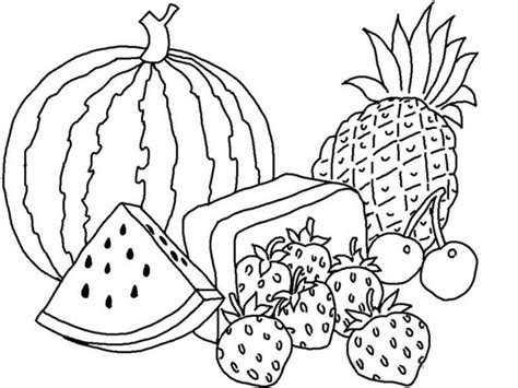 Mewarnai Buah Buahan Nan Bagus Fruit Coloring Pages Free Kids