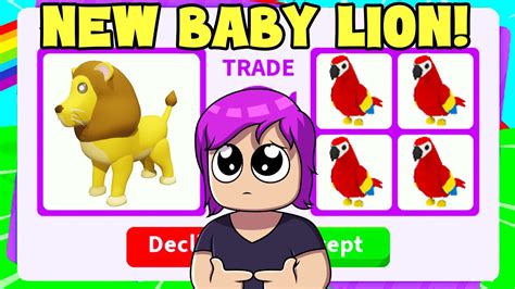 Trading New Baby Lion Roblox Adopt Me Youtube