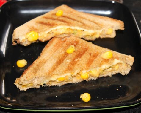 Sweet Corn Cheese Sandwich Recipe How To Make Corn Cheese Sandwich