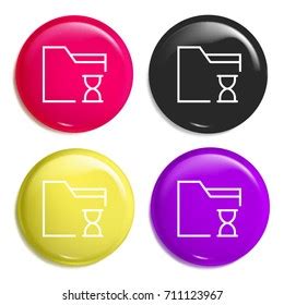 Folder Multi Color Glossy Badge Icon Stock Vector Royalty Free