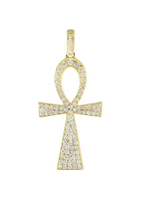 Gold Diamond Ankh Pendant Pendants Jewelry