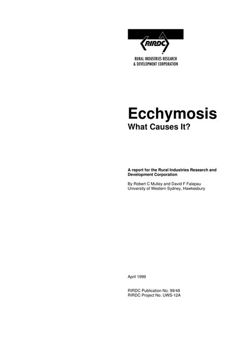 (PDF) Ecchymosis What Causes It?