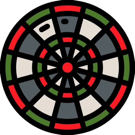 Dart Board Detailed Rounded Lineal Color Icon