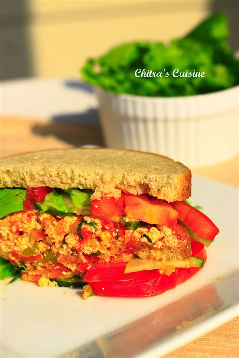 Chitra's Cuisine: Paneer Bhurji Sandwich