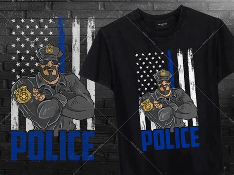 Dribbble American Police Vector Print T Shirt Design  By Hasan Ahmed