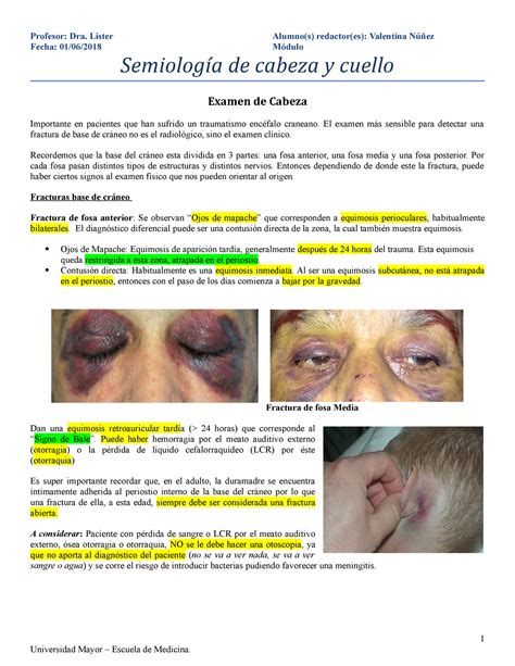 Semiologia De Cabeza Y Cuello Profesor Dra Lister Fecha 01 06 2018