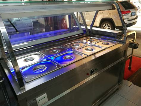 Stainless Steel Hot Food Serving Unit With Storage Cabinet And Top Shelf 1500 700 800 550mm