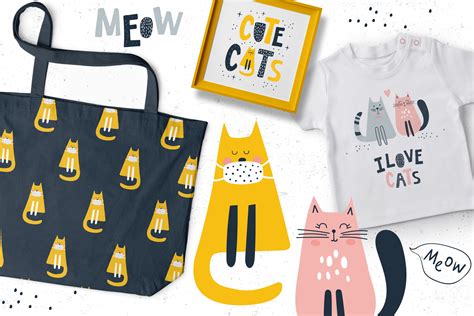 Cute Cats Patterns By Ekaterina TheHungryJPEG