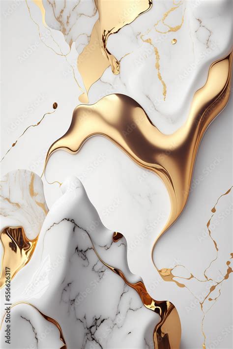 Luxury white and gold marble wallpaper. AI Stock Illustration | Adobe Stock