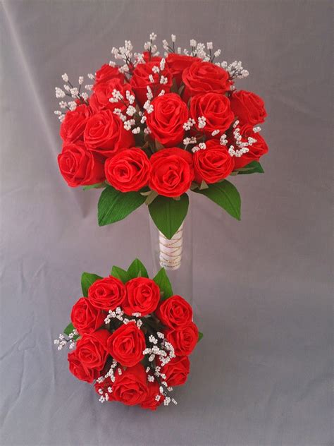 Crafty little Beanut!: Paper roses wedding bouquets