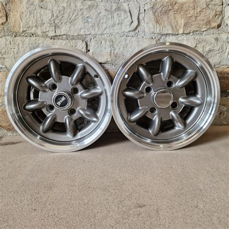 5x12 Anthracite Superlight Alloy Wheels For Classic Mini Set Of 2