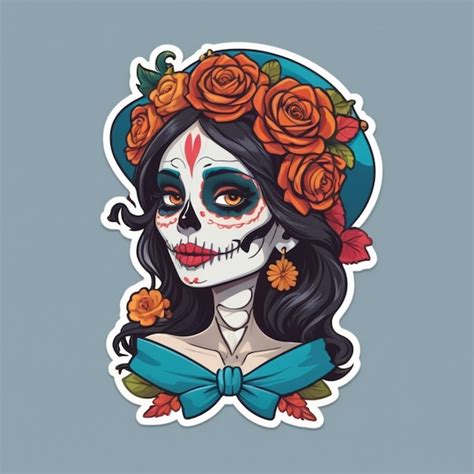 Catrina Fundo Vetorial De Desenho Animado Vetor Premium