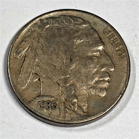 1936 S Buffalo Nickel Nice Details Full Horn Visible Property Room