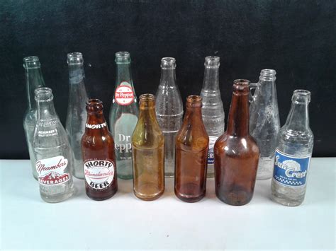 Lot Detail Antiquevintage Local Soda Bottles Sun Crest Meambers