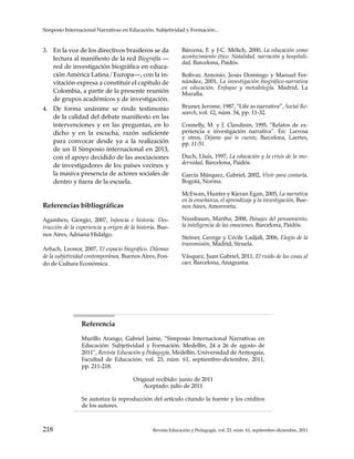 Balance I Simposio Internal Narrativas Ago Pdf