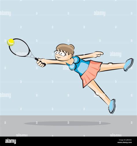 Girl playing tennis. Conceptual illustration about female tennis Stock ...