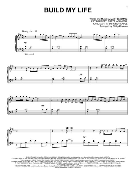 Build My Life Arr Phillip Keveren By Housefires Sheet Music For Piano Solo At Sheet Music Direct