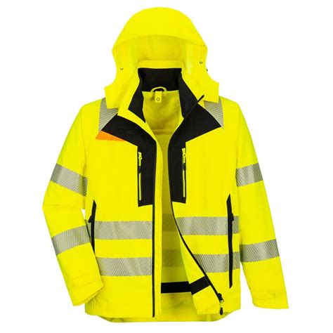 Veste En Dx Haute Visibilit Jaune Noir Veste En Dx Haute