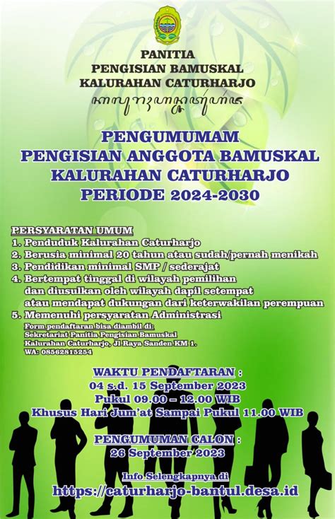 Pengisian Anggota BAMUSKAL Periode 2024 2030 Website Kalurahan Caturharjo