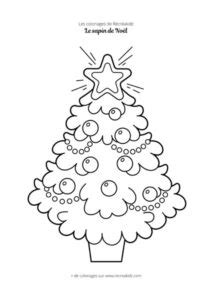 Coloriage sapin de Noël facile Dessin à colorier imprimer en PDF