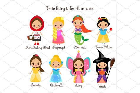 Cute kawaii fairy tale characters – MasterBundles