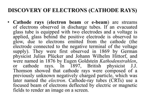 Properties Of Cathode And Anode Rays Ppt