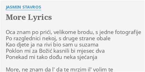 MORE LYRICS by JASMIN STAVROS Oca znam po prići