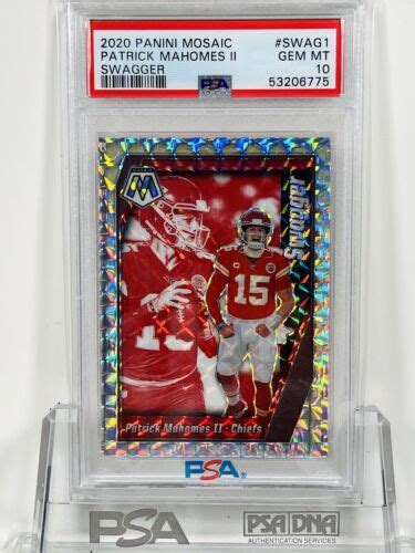 Panini Mosaic Patrick Mahomes Swagger Silver Prizm Mosaic Psa