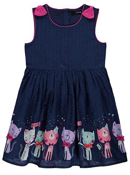 Cat Border Print Dress | Kids | George at ASDA