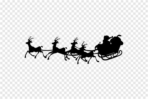 Santa Claus Silhouette Sled Santa Claus Sinterklas Siluet Png PNGEgg