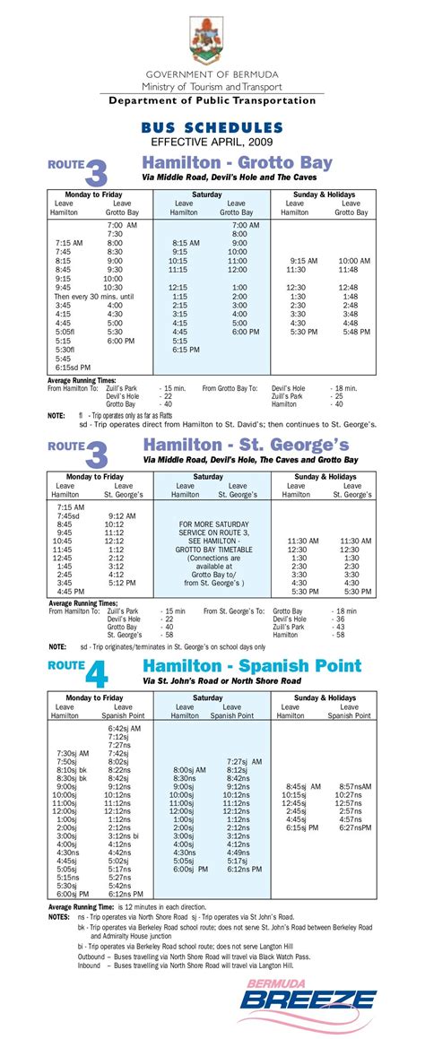 Bermuda Bus Schedule