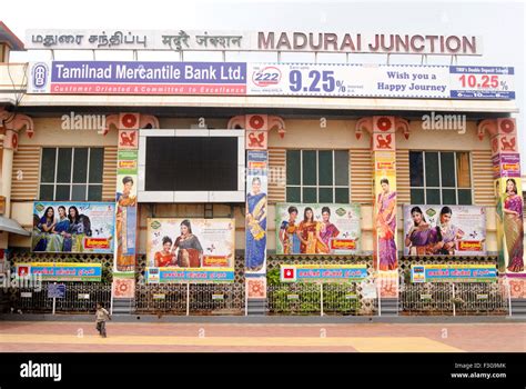 Passengers and railway station of Madurai ; Tamil Nadu ; India Stock ...