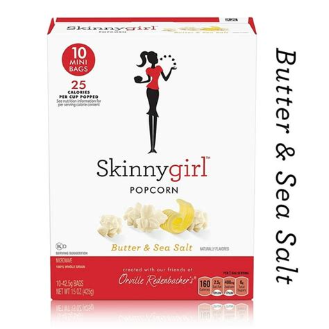 Skinnygirl Butter And Sea Salt Microwave Popcorn 42 5 G 10 Count