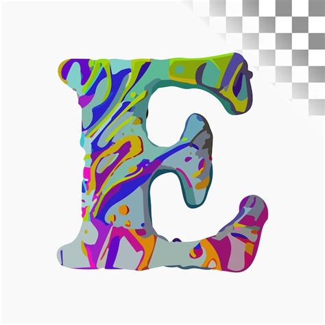 Premium Vector E Letter Design Stylish Font Gas Stain Alphabet