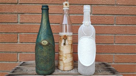 3 Ideas Fáciles Para Reciclar Y Decorar Botellas De Cristal Youtube