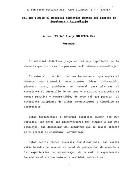 DOC Rol que cumple el material didáctico dentro del proceso de