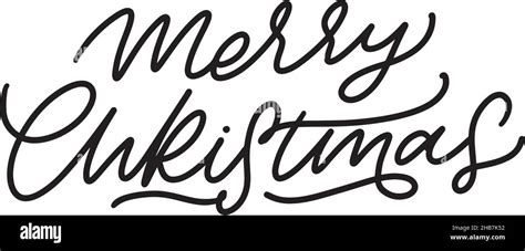 Merry Christmas Vector Brush Lettering Hand Drawn Modern Brush