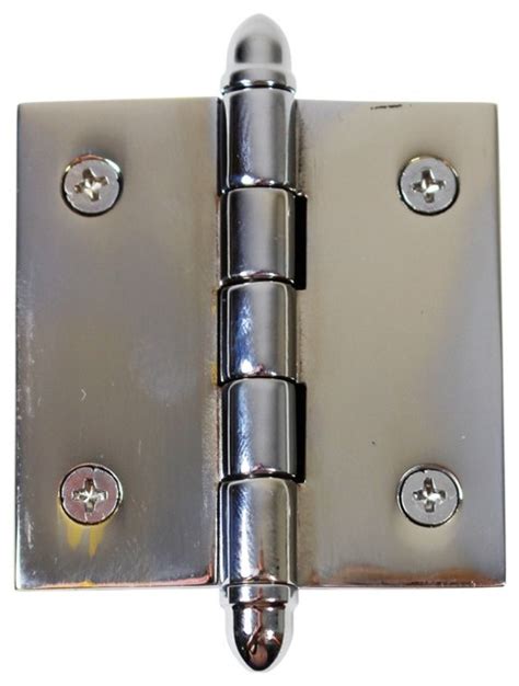 Chrome Plated Brass Cabinet Door Hinge With Removable Stainless Steel Helmet Tip Modern