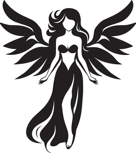 Premium Vector | Heavenly guardian black angelic emblem seraphic ...