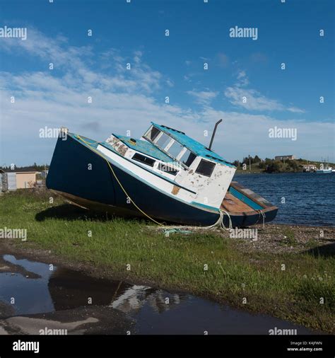 Fishing Boat At Main A Dieu Harbour Cape Breton Island Nova Scotia