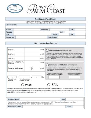 Duct Leakage Test Report Fill And Sign Printable Template Online