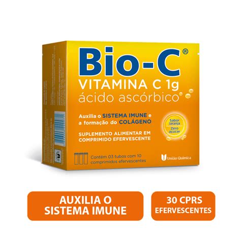 Bio C 1g 30 Comprimidos Efervescentes Dor Mais Saúde