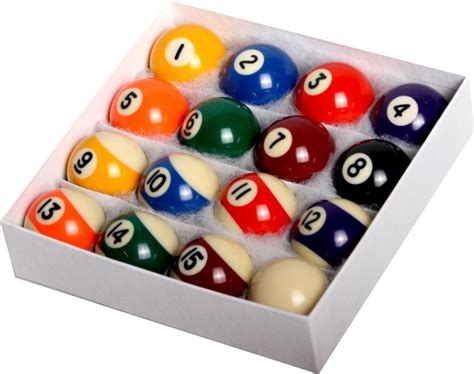 Pool Table Billiard Ball Set - Regulation Size 2-1/4" Full 16 Pool Ball ...