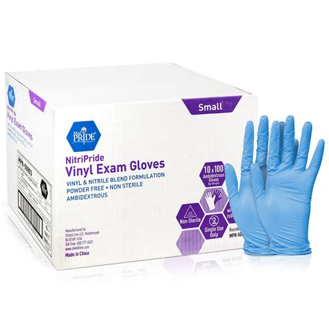 Med Pride Nitripride Nitrile Vinyl Blend Exam Gloves Small