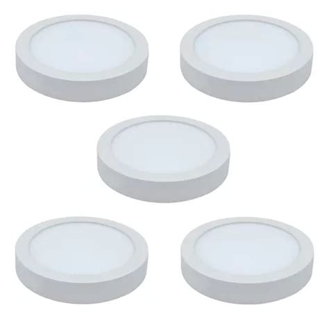 Pack Foco Panel Led Circular Sobrepuesto W Cuotas Sin Inter S