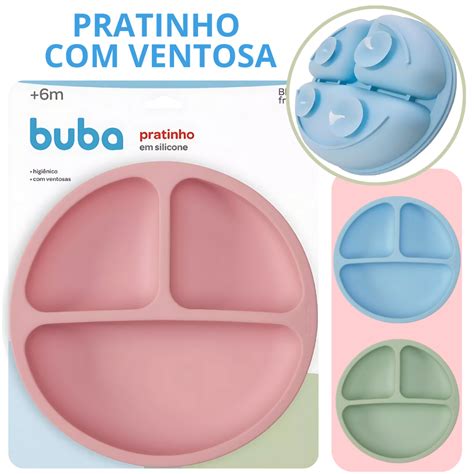 Prato Buba Com Ventosa - Prato de Silicone Buba Com Divisórias Com Ventosa Introdução Alimentar ...