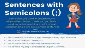 Sentences With Semicolons (;) 50 Examples - EnglishGrammarSoft