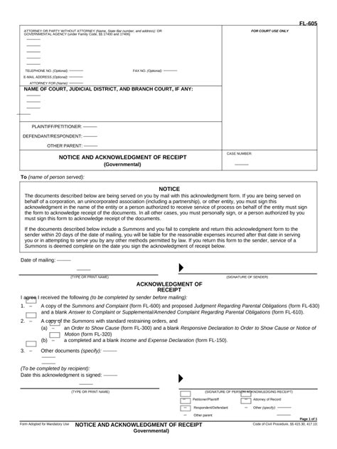 Notice Acknowledgment Receipt Doc Template PdfFiller